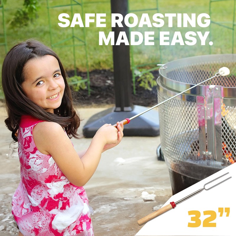 MalloMe Marshmallow Roasting Sticks - Smores Skewers for Fire Pit