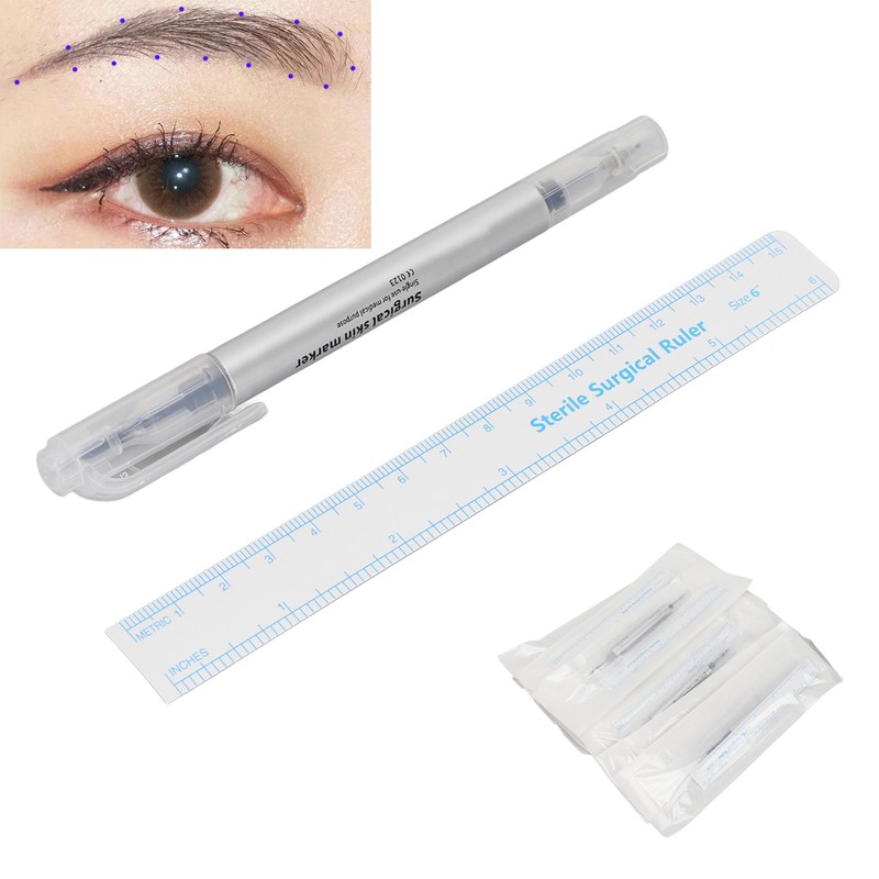 10pcs Microblading Tattoo Marker Pen Gray Skin Marker Pen Paper