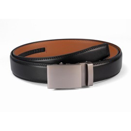 VRLEGEND Belts Men Leather Ratchet Belts Automatic Adjustable 1 3/8" for Business Formal Suit Dress Pants Casual Jeans (Black-2207, Adjustable for 44"-48" Waist)