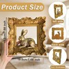 Rabbit Wall Decor with Gold Frame, Baroque Resin Bunny Wall