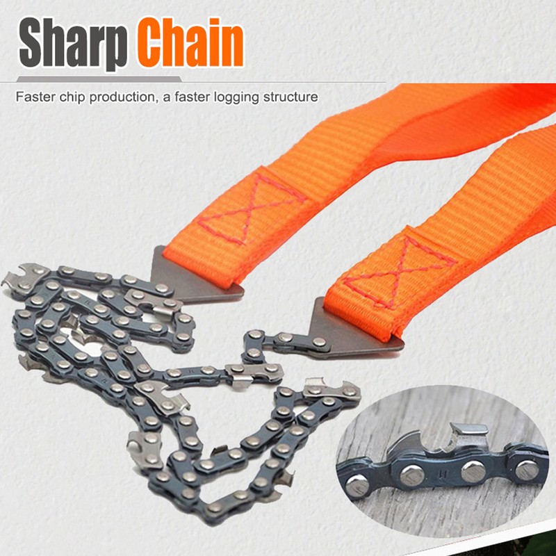 Pocket Chainsaw 26in Tree Limb Hand Rope Chain Saw 11