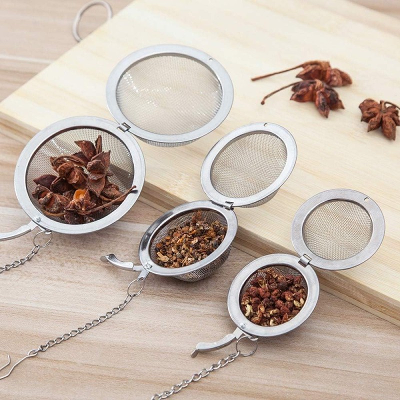 3pcs Stainless Steel fine mesh Seasoning Ball Kitchen Soup Spice