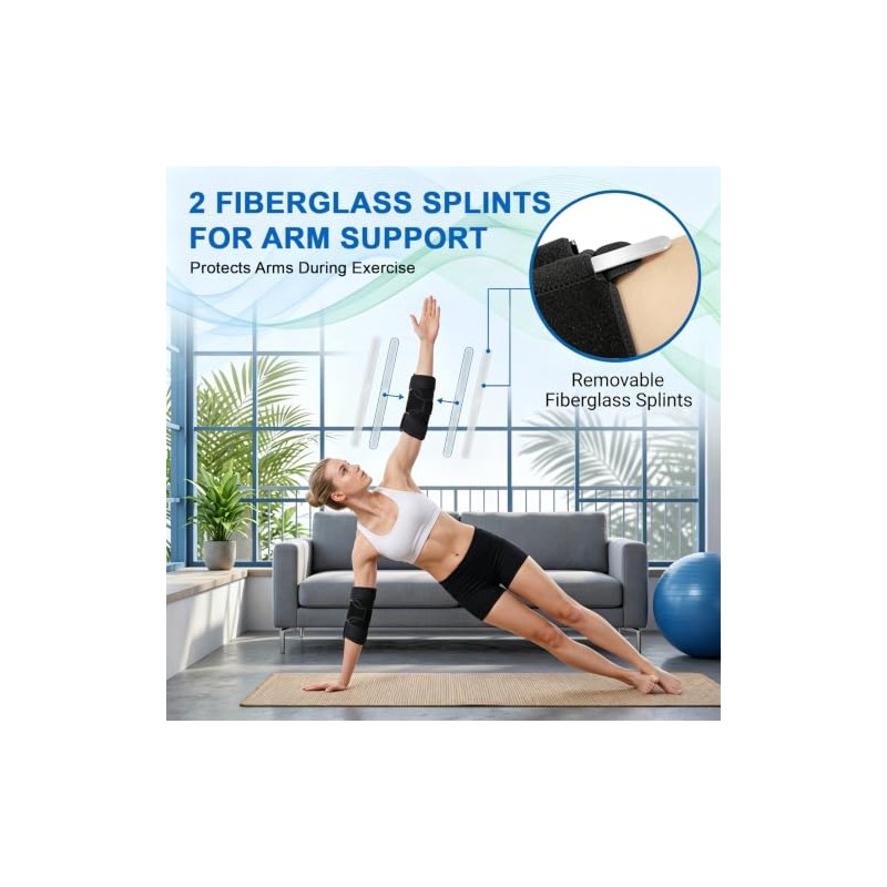 2 Pcs Men Women Elbow Splint, Adjustable Elbow Brace for