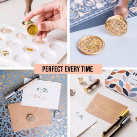 HOPPLER All in One Wax Seal Kit with Sealing Gun Stickers and Silicone Mold