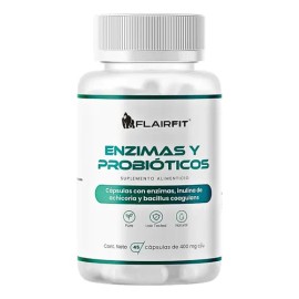 Probióticos Flairfit: Cápsulas de Enzimas y Probióticos con B3, Jengibre y Canela