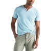 Lucky Brand Mens Venice Burnout Notch Neck Tee T-Shirt, Delphinium