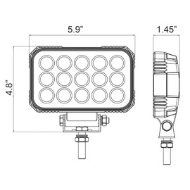 Buyers Products 1492196 Ultra Bright 6 Inch Wide Rectangular LED Flood Light, 9000 Lumens, Fog Light, Light Bar for ATV, UTV, Work Trucks and Trailers, Utility Truck, Off Road, Clear