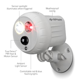 Swann Alpha Series Wireless Motion Activated Outdoor Floodlight with Red & Blue Flashing Security Lights, 400 Lumens, Wide Angle, Waterproof and Remote Controlled Multiple Light Modes,White