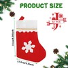 Niurewan 30 Pack 8" Mini Christmas Stocking,Snowflake Tableware Holders,Candy Pouch