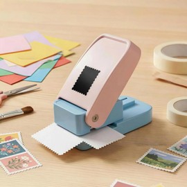(Incredibly Light and Quick) Craft Punch, Stamp Shape, Perforated Punch, Envelope, Easy to Operate, Anti-Slip, Papercraft, Embossed Punch, Stamp Style, Notebook Decoration, Scrapbooking, Retro