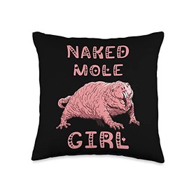 Naked Mole Rat Naked Mole Girl Funny Naked Mole Rodent Throw Pillow