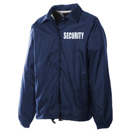 First Class 100% Nylon Windbreaker with Securtiy I.D. (Navy Blue)-Large