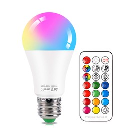 HYDONG Glühbirne E27 LED Farbwechsel Lampe mit Fernbedienung, 10W RGB + Kaltweiss Dimmbar Edison Farbige Birnen für Schlafzimmer Wohnzimmer Atmosphäre Licht