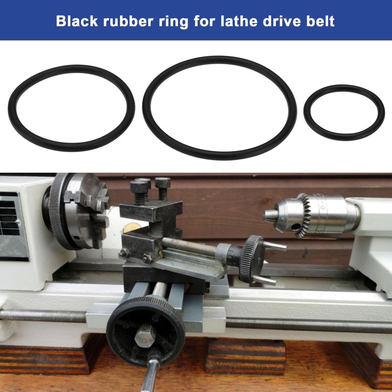 YINETTECH 3 Sets of Nitrile Rubber Drive Belt Lathe Replacement