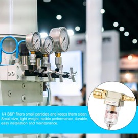 Noosverl 1/4 inch Air Filter Regulator Compressor, Water Oil Separator, Air Line Filter Water Trap, Pneumatic Tool for Air Line Replacement