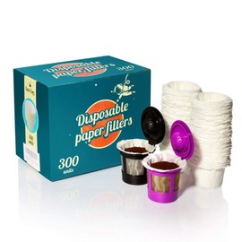 300 Disposable Paper Filters for Keurig Reusable Pods Filters and Other Single Serve Refillable Capsules (Fits All Brands) - Pods Coffee Filters Accessories
