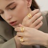 GOLDCHIC JEWELRY Letter Ring Copper Women's Open Adjustable Stackable Ring