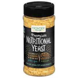 Frontier Co-op Premium Nutritional Yeast Flakes, 3.6 oz. - Vegan, Gluten-Free, Kosher, Non-Irradiated Seasoning, Dairy-Free Cheese Flavor, Rich in B Vitamins