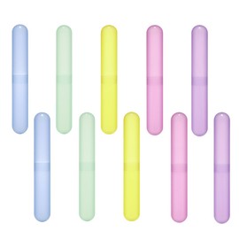 Pack of 10 Assort Color Plastic Toothbrush Case/Holder for Travel Use