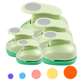 UCEC Circle Punch, Craft Hole Punch Round Punch for Crafting, 5 Different Size Circle Hole Punch for Paper Crafts, Cardstock, Gift Wrapping, Cards and Scrapbooks-3/8 5/8 1 1.5 2 Inch Circle Punch Set