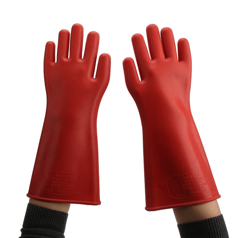 Pair of Electrical Insulated Gloves Natural Rubber Anti Electricity 10000V