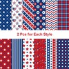 sorkwo 24 Sheets Independence Day Pattern Paper, 12" x 12"