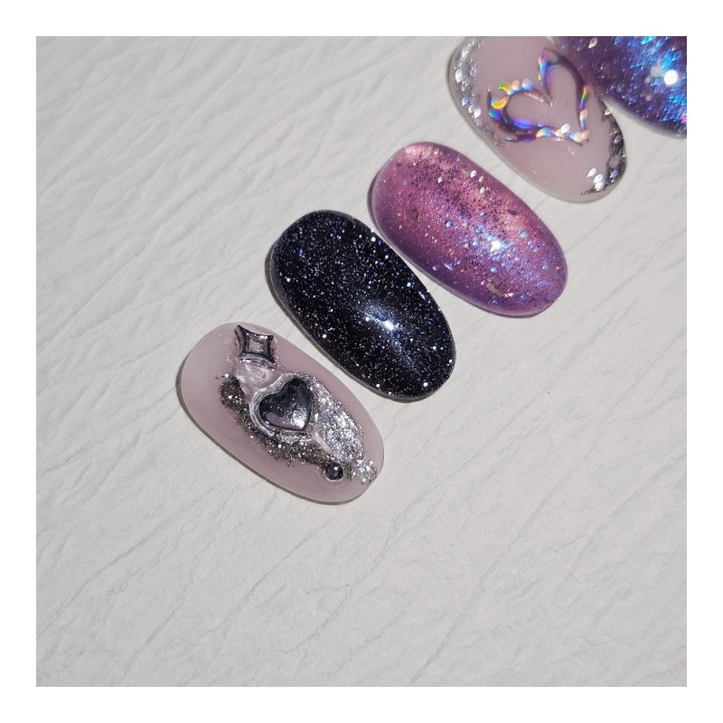 y2k handmade nail tips - Coffin Midi / y2k 수제네일팁