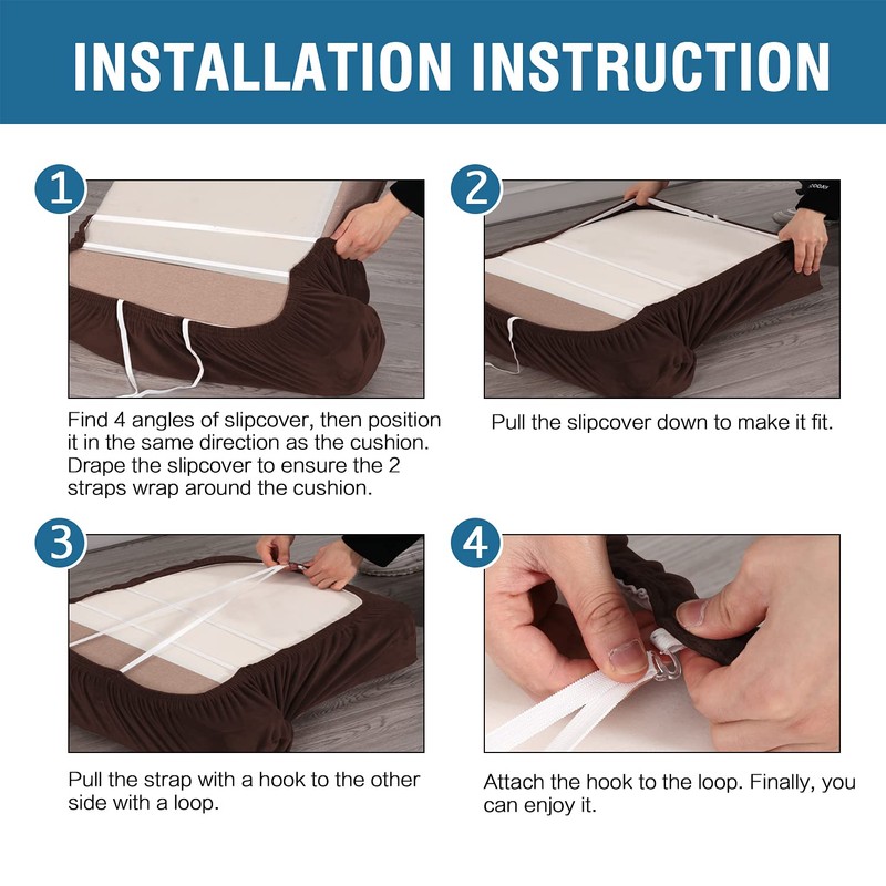 H.VERSAILTEX Stretch Velvet 2 Piece T Cushion Sofa Slipcovers -