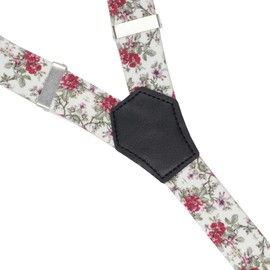 Action Ward Womens Suspenders – Y Back Style – 1" Width - Comfortably Adjustable Elastic Straps and Metal Clips (Floral 3)