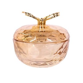 Teensery Glass Crystal Dappen Dish with Butterfly Lid, Nail Art Acrylic Liquid Powder Cup Holder Nail Crystal Bowl Container Glassware Tool for Nail Art Manicure (1 Piece)