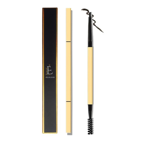 Elite Eves Waterproof Eyebrow Pencil with Spooled Brush - Long-Lasting,