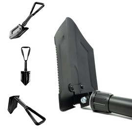 iChewie - Folding Emergency Shovel - Survival Entrenching Tool with Wood Saw Edge and Tactical Carry Case - 22.64" / 57.50cm, Black
