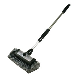 Carrand 93977 Flow-Thru 10" Quad Power Wash Soap Mixing Brush with 55" Aluminum Extension Pole , Black