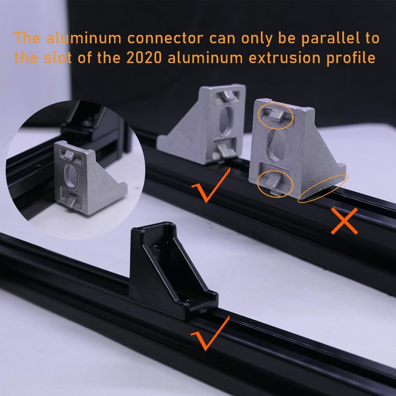 QIJINTRID 12 Sets 2020 Aluminum Extrusion Black Connectors,12pcs 2020 Series
