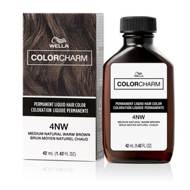 Color Charm WELLA Color Charm Permanent Liquid Hair Color for Gray Coverage, 4NW Med Natural Warm Brown
