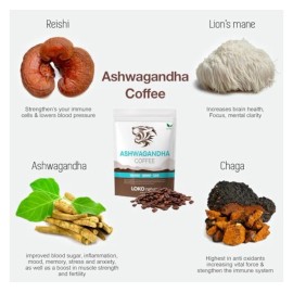 Loko Nature Tiger Ashwagandha Instant Mushroom Coffee-40 Servings.