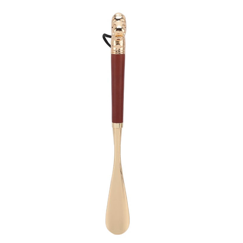 Lion Head Alloy Shoehorn Ergonomic Curves Metal Long Shoehorn with