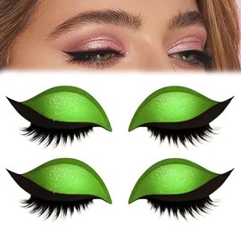 2 Pairs Lazy Eye Shadow Eyelash Patch,Eyeshadow and lash Sticker, 2-in-1 Reusable Eyeshadow & Eyelash Makeup Stickers with False Lashes, Makeup Stencils Sticker for Party, Prom