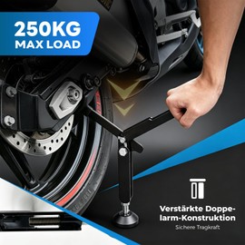 MidingChai Motorcycle Repair Stand, Folding Motorcycle Lifter, Universal Motorcycle Side Lifter, Height Adjustable, Portable Motorcycle Jack for Rear Wheel with Telescopic Strap