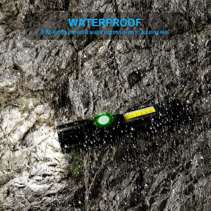 Spriak UV Flashlight Blacklight, USB Rechargeable Flashlights Magnetic Flashlight with