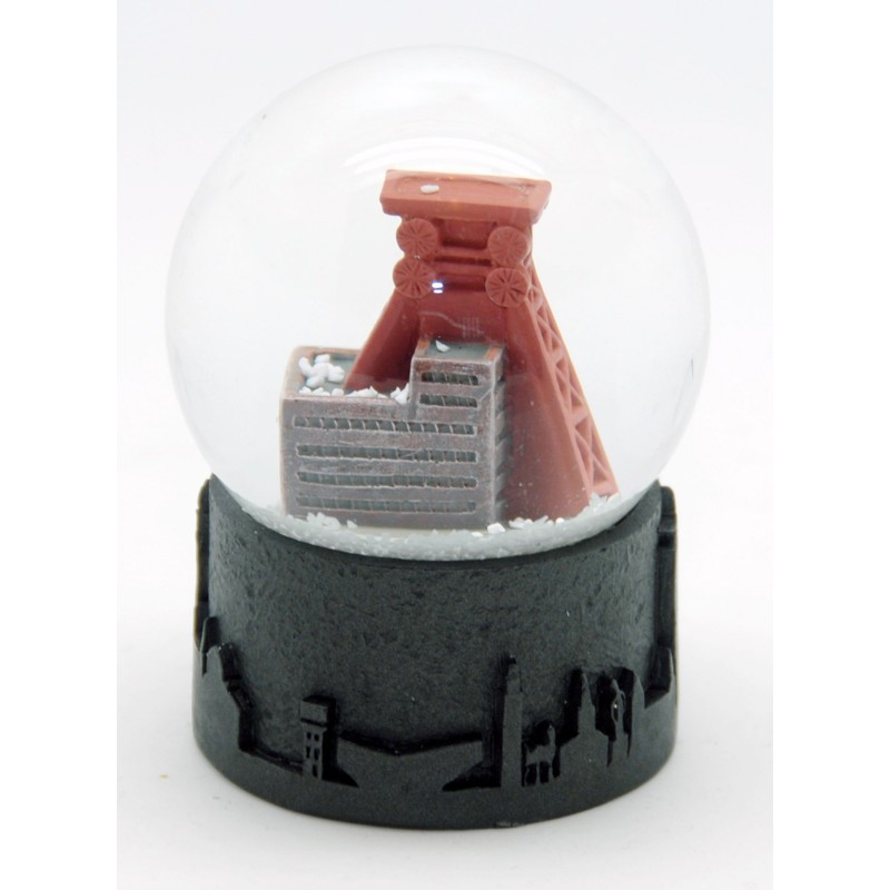 3-45-68 2 Great Snow Globes Souvenir Ruhrpott Transport Tower Charcoal