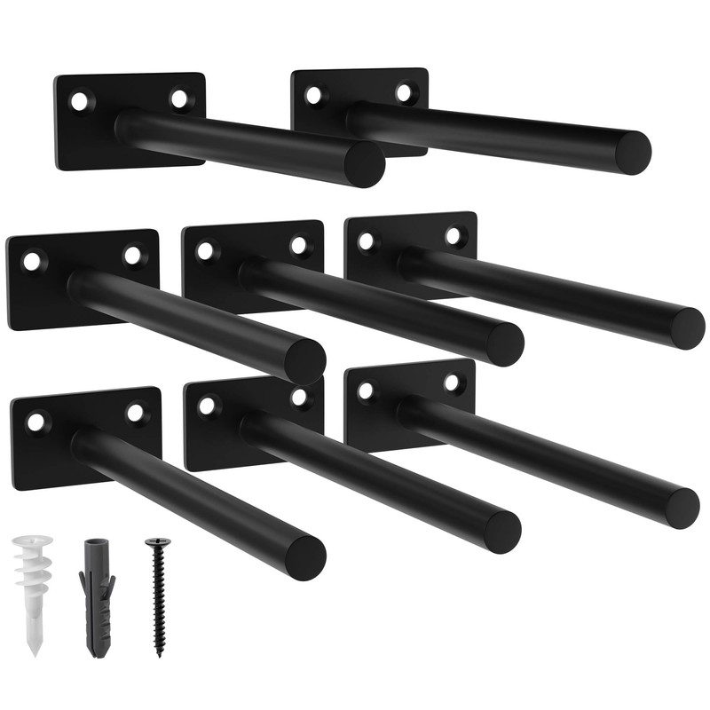LEOPO 8-Pack 6 inch Floating Shelf Brackets, Hidden Shelf Bracket