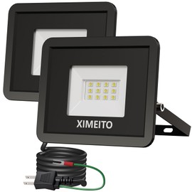XIMEITO LED Floodlight, 10W, Daylight Color, 1200 LM, 6500K, 1.8 Code, IP66 Waterproof, 120° Wide Angle, 100 V Compatible, Work Light, Work Light, Work Light, Signboard Light, Outside Light, Parking