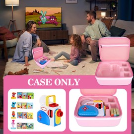 Case Compatible with Little Tikes Story Dream Machine Books Starter Set, Toy Storage Case for Little Tikes Projector Storybook Character, Gift for Kids Girls Boys, Pink (Case Only)