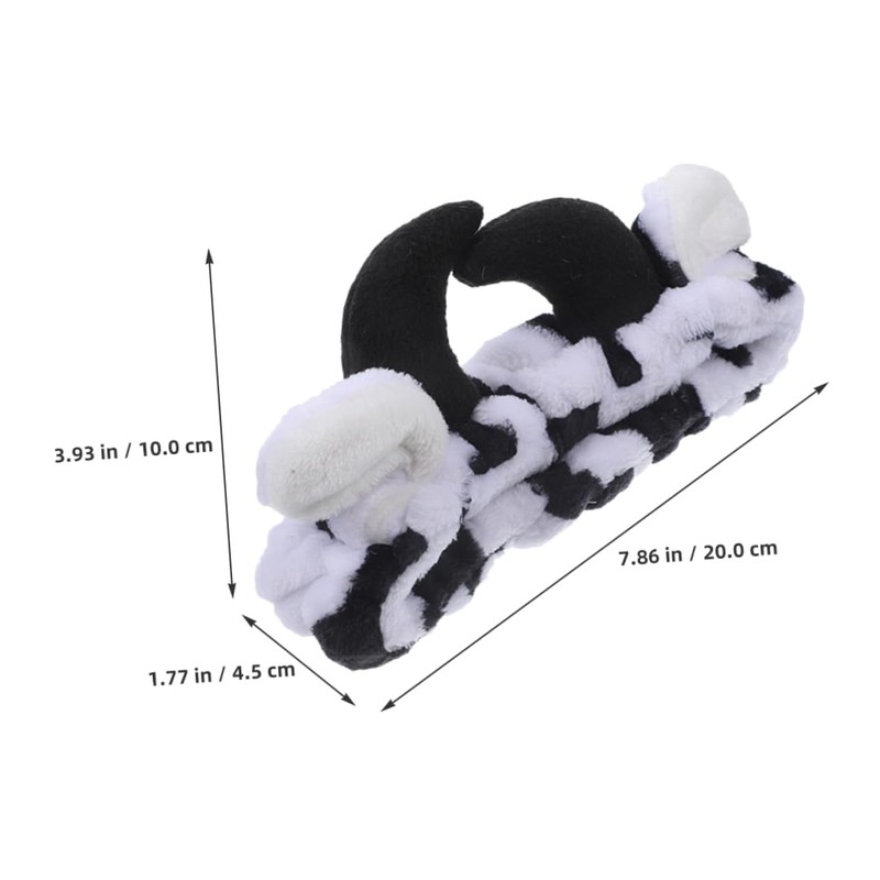 NOLITOY 2pcs Cow Print Skincare Headbands Fluffy Makeup Hair Bands
