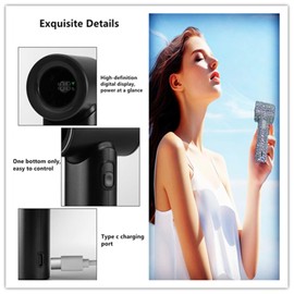 Mixed Sizes Sparkle Rhinestone Five-Speeds 3000MA Summer Hand Fan,Easy Carry Light Weight HeldFan Photography Accessories