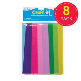 Baker Ross FX480 Pastel Crepe Paper Value Pack - Pack of 8 sheets, Craft Essentials for Kids Arts and Crafts