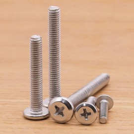 M6 x 35mm Flat Round Phillips Drive Head Machine Screws, 304 Stainless Steel 18-8, Full Thread, Furniture Screws Connector Bolts, Pack of 25
