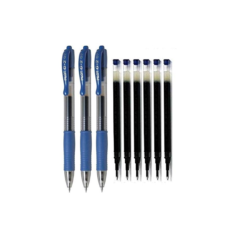 PILOT - 3 Ballpoint Pens BL-G2-7 Retractable Gel Ink +