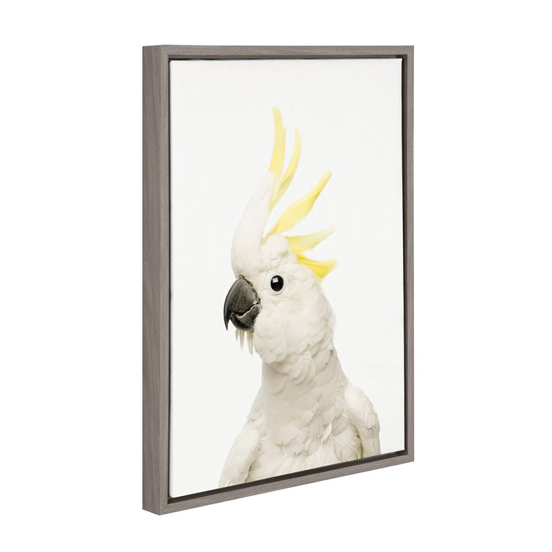 Kate and Laurel Sylvie White and Yellow Cockatoo Animal Print
